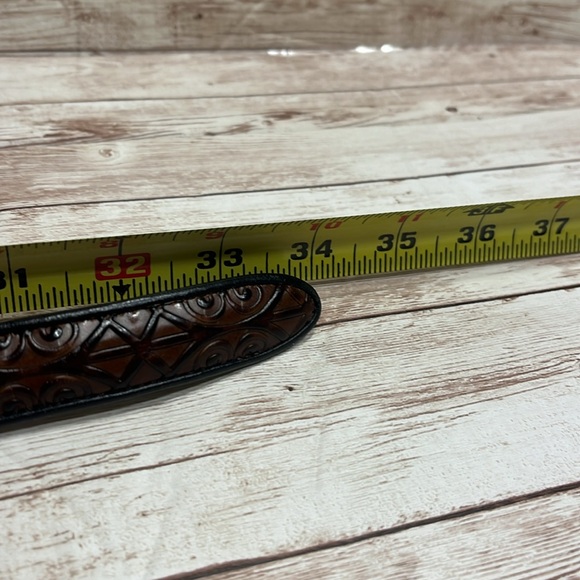 Brighton Brown Leather Belt Embossed Size S/28 - Picture 10 of 11